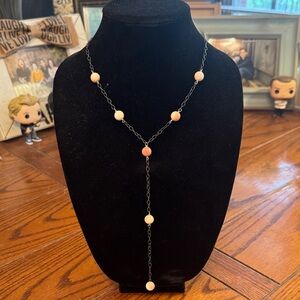 NWOT Southwest Inspired Sterling Silver Y Conch Shell Bead Necklace